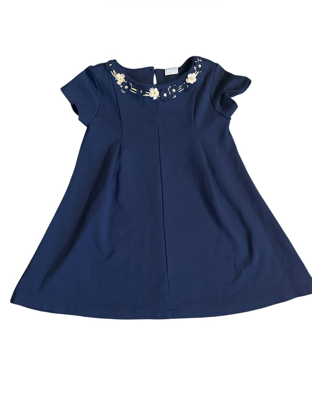 Edgehill Collection Navy Blue Floral Embellished Dress Girls Size 4T